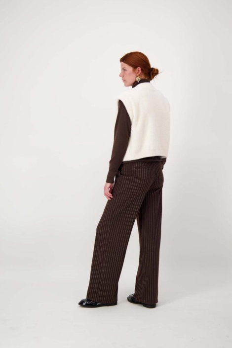 Zusss krijtstreep broek met bandplooi